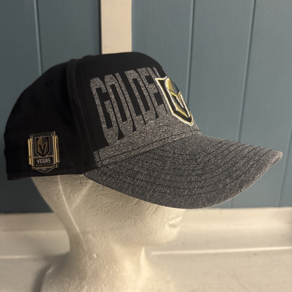 VGK Adidas Vegas Golden Knights NHL Hockey Hat Cap‎ Adjustable Strap + Gold Pin